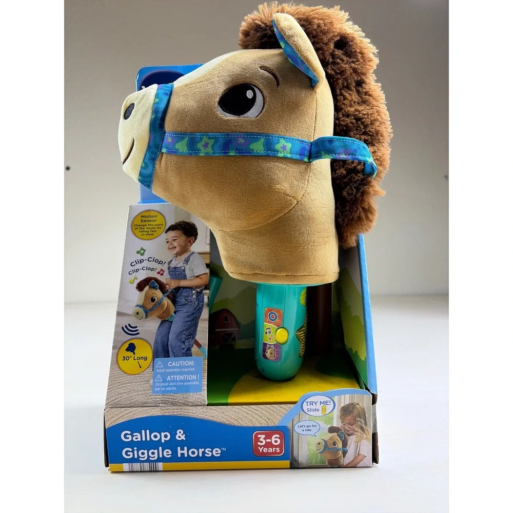 VTech Gallop & Giggle Horse Interactive Plush Stick Toy Brown 30 Inch 80-554400
